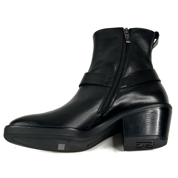 Paul Green West Bootie Black Leather Womens UK 5.5/US 8 Moto-Biker New $499 - Picture 5 of 13